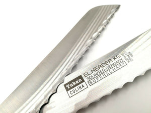 EL. Herder Solingen Brotmesser 33,5cm Wellenschliff Spezialstahl rostfrei schwarz