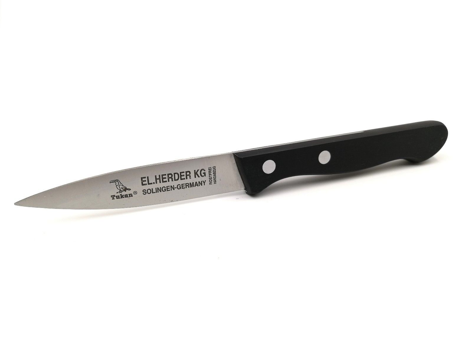 EL.Herder Solingen Küchenmesser "Mittelspitz" 18cm  rostfrei POM Schwarz
