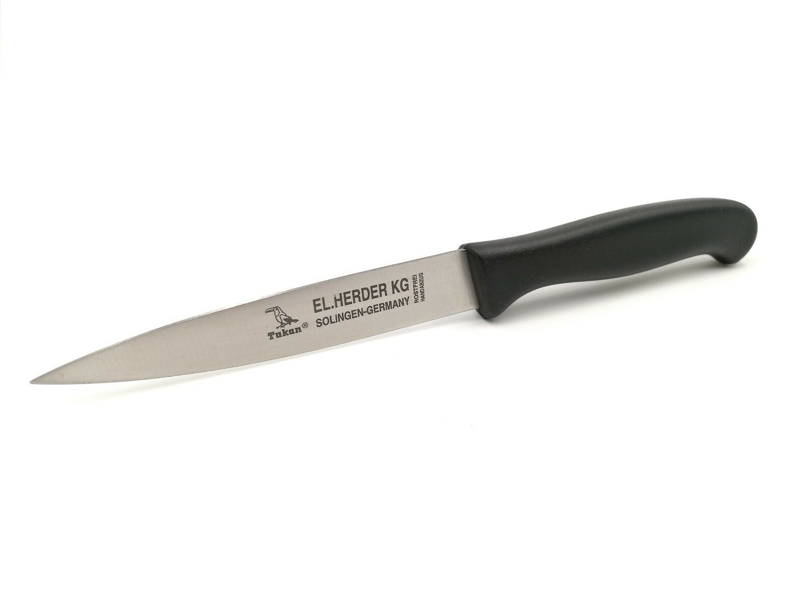 EL.Herder Solingen Küchenmesser "Mittelspitz" 20cm  rostfrei Kunststoff Schwarz