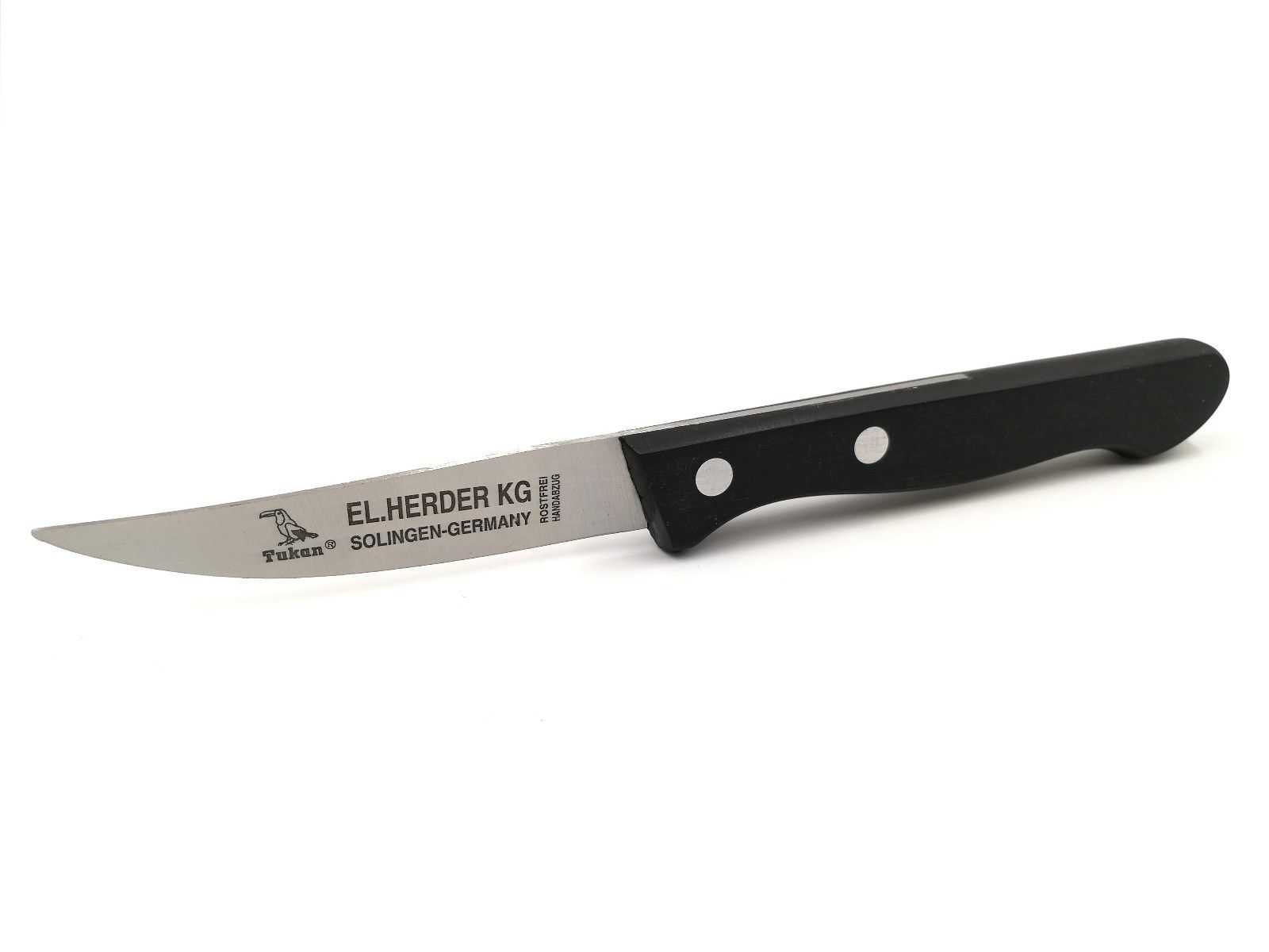 EL.Herder Solingen Küchenmesser "Rückenspitz" 17,8cm rostfrei POM Schwarz
