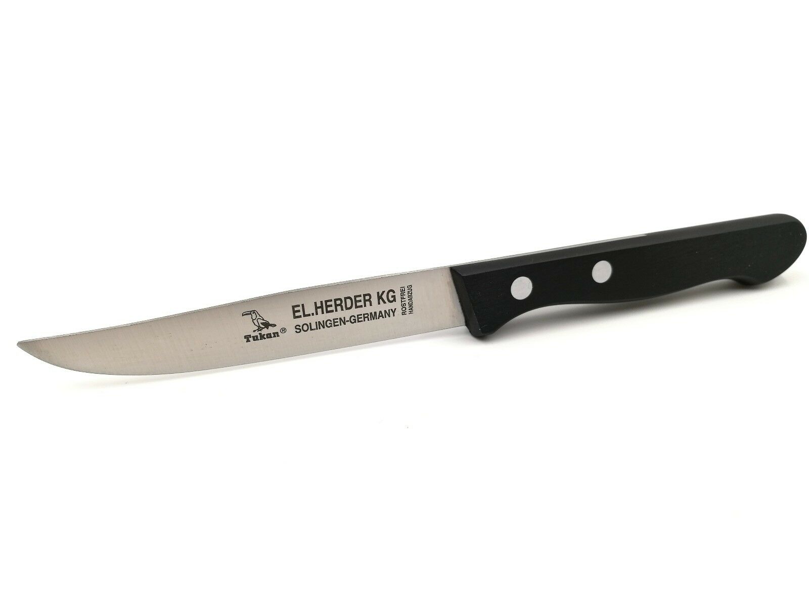 EL.Herder Solingen Küchenmesser "Rückenspitz" 19,5cm  rostfrei POM Schwarz