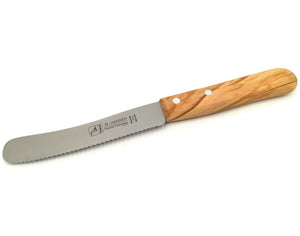 H. Herder Solingen Frühstücksmesser Buckelsmesser 22cm Wellenschliff rostfrei Olive