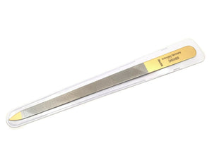 Profi Nagelfeile Solingen Dreihieb Metallfeile mit 999 Gold 24K 18cm Edelstahl