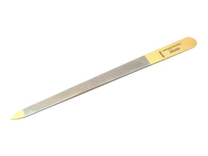 Profi Nagelfeile Solingen Dreihieb Metallfeile mit 999 Gold 24K 18cm Edelstahl