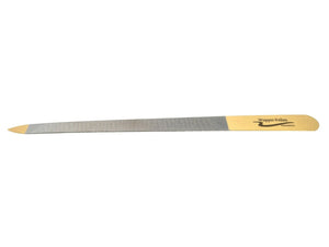 Profi Nagelfeile Solingen Dreihieb Metallfeile mit 999 Gold 24K 18cm Edelstahl