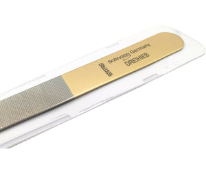 Profi Nagelfeile Solingen Dreihieb Metallfeile mit 999 Gold 24K 18cm Edelstahl