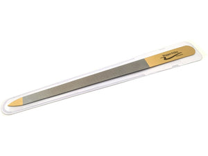 Profi Nagelfeile Solingen Dreihieb Metallfeile mit 999 Gold 24K 18cm Edelstahl