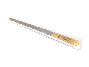 Profi Nagelfeile Solingen Dreihieb Metallfeile mit 999 Gold 24K 18cm Edelstahl