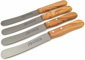 H. Herder Solingen Buckelsmesser Frühstücksmesser 22cm Wellenschliff rostfrei Olive