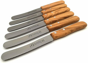 H. Herder Solingen Buckelsmesser Frühstücksmesser 22cm Wellenschliff rostfrei Olive