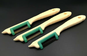 3 Solinger Sparschäler für Rechts- und Linkshänder Kunststoff extra scharf Spargelmesser