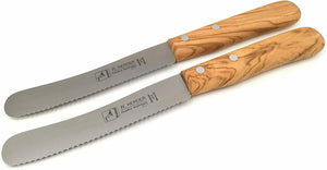 H. Herder Solingen Buckelsmesser Frühstücksmesser 22cm Wellenschliff rostfrei Olive
