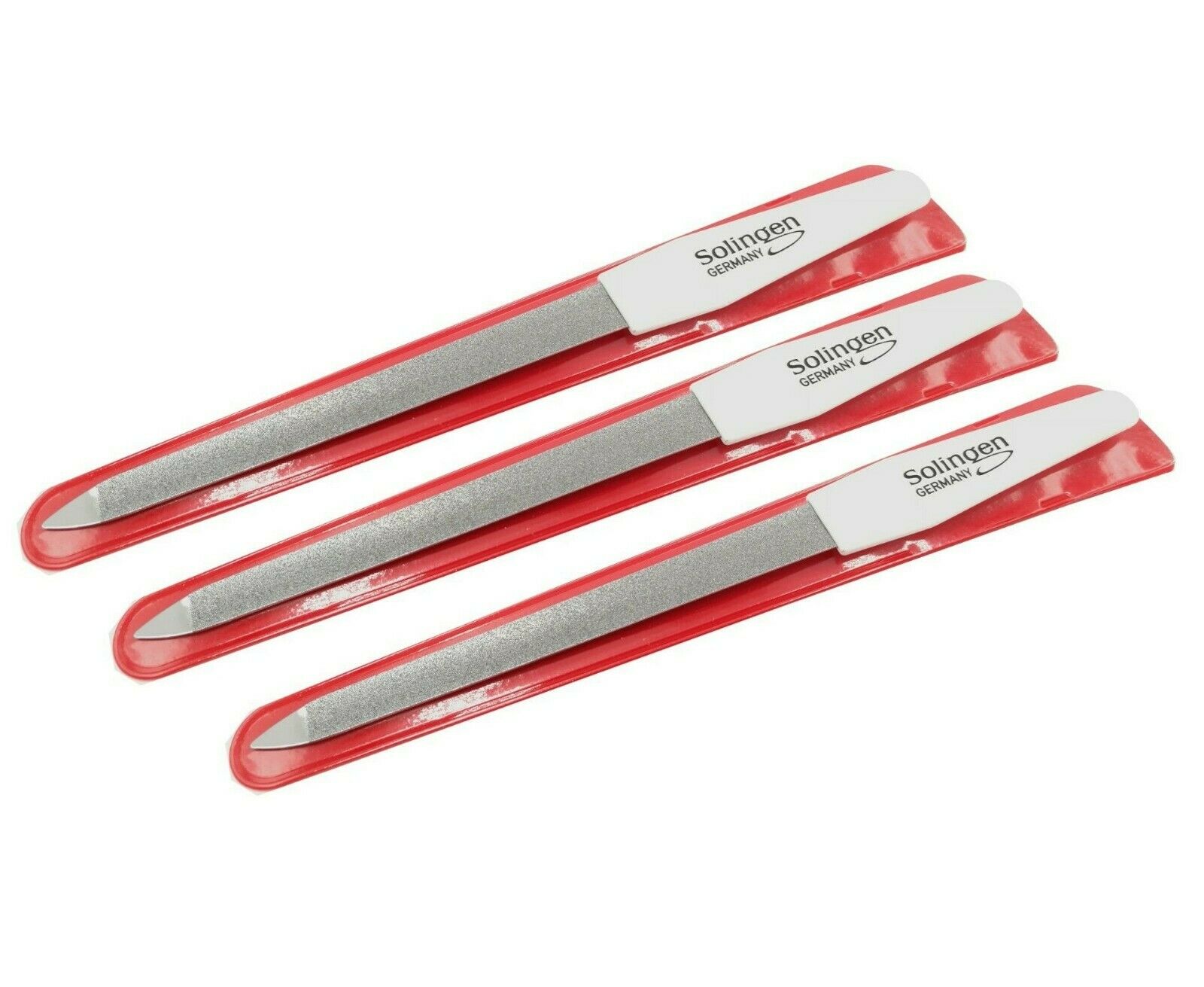 3 Solinger Profi Hohlnagelfeilen Saphir Hohlfeile gebogen weiß 17,5 cm