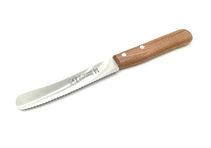 Frühstücksmesser Buckelsmesser 22cm Wellenschliff rostfrei Buche Solingen Herder