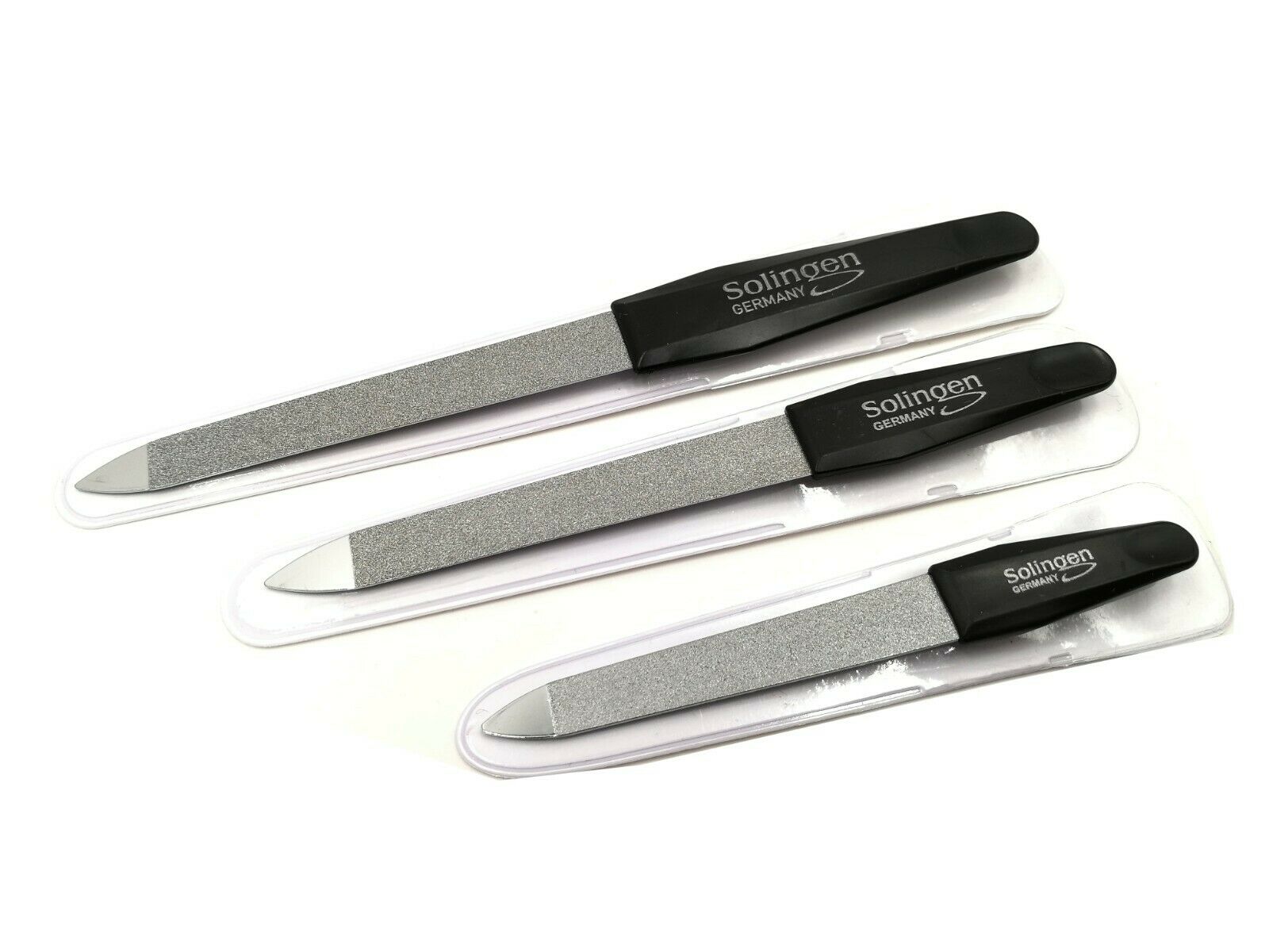 3 Solinger Profi Nagelfeilen Saphir Schwarz 10 cm - 15,6cm