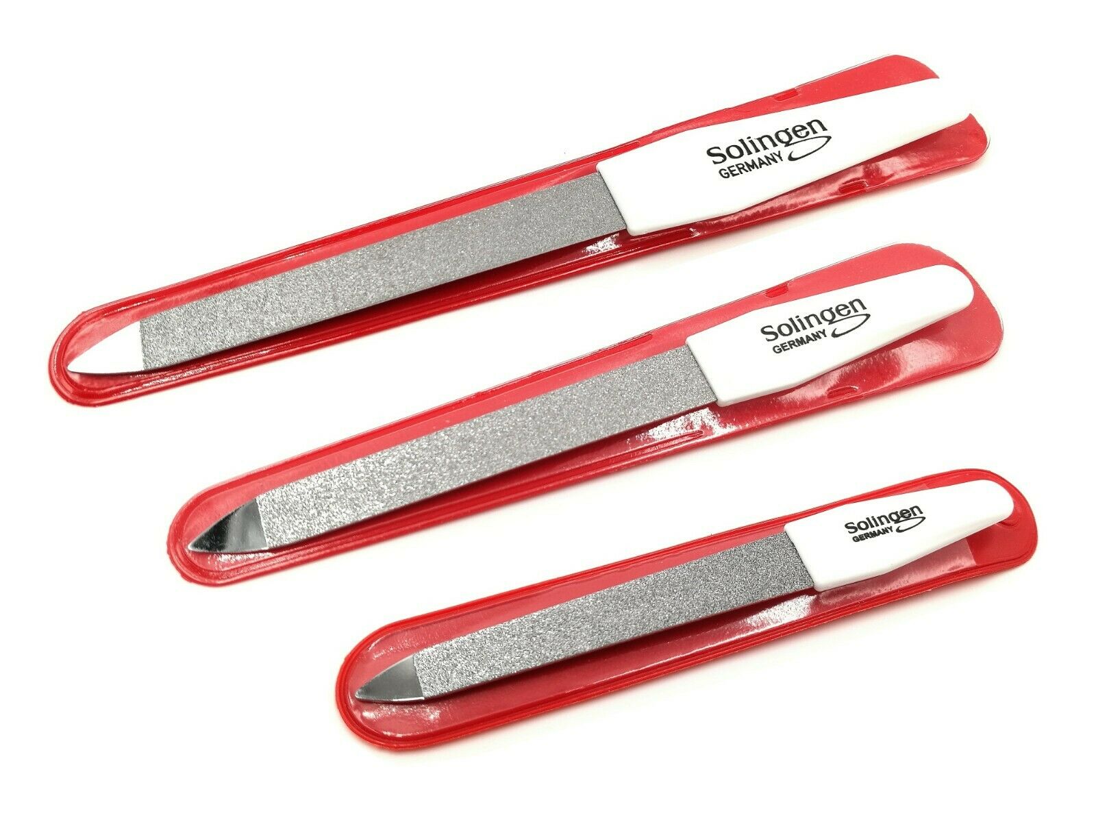 3 Solinger Profi Nagelfeilen Saphir Weiß 10 cm - 15,6cm