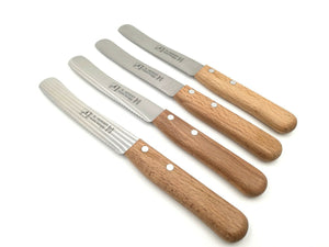 Frühstücksmesser Buckelsmesser 22cm Wellenschliff rostfrei Buche Solingen Herder