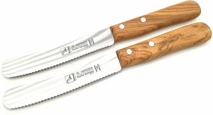 H. Herder Solingen Buckelsmesser Frühstücksmesser 22cm Wellenschliff rostfrei Olive