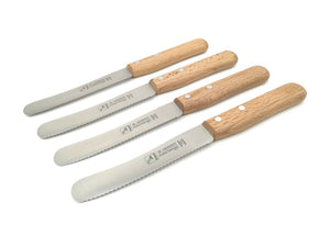 4 H. Herder Solingen Frühstücksmesser Buckelsmesser 22cm Wellenschliff rostfrei Buche