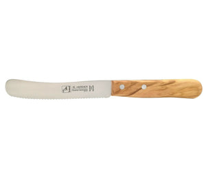 4 H. Herder Solingen Frühstücksmesser Buckelsmesser 22cm Wellenschliff rostfrei Olive