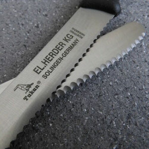 Brötchenmesser Solingen 21cm  extra scharfer Wellenschliff  rostfrei EL.Herder