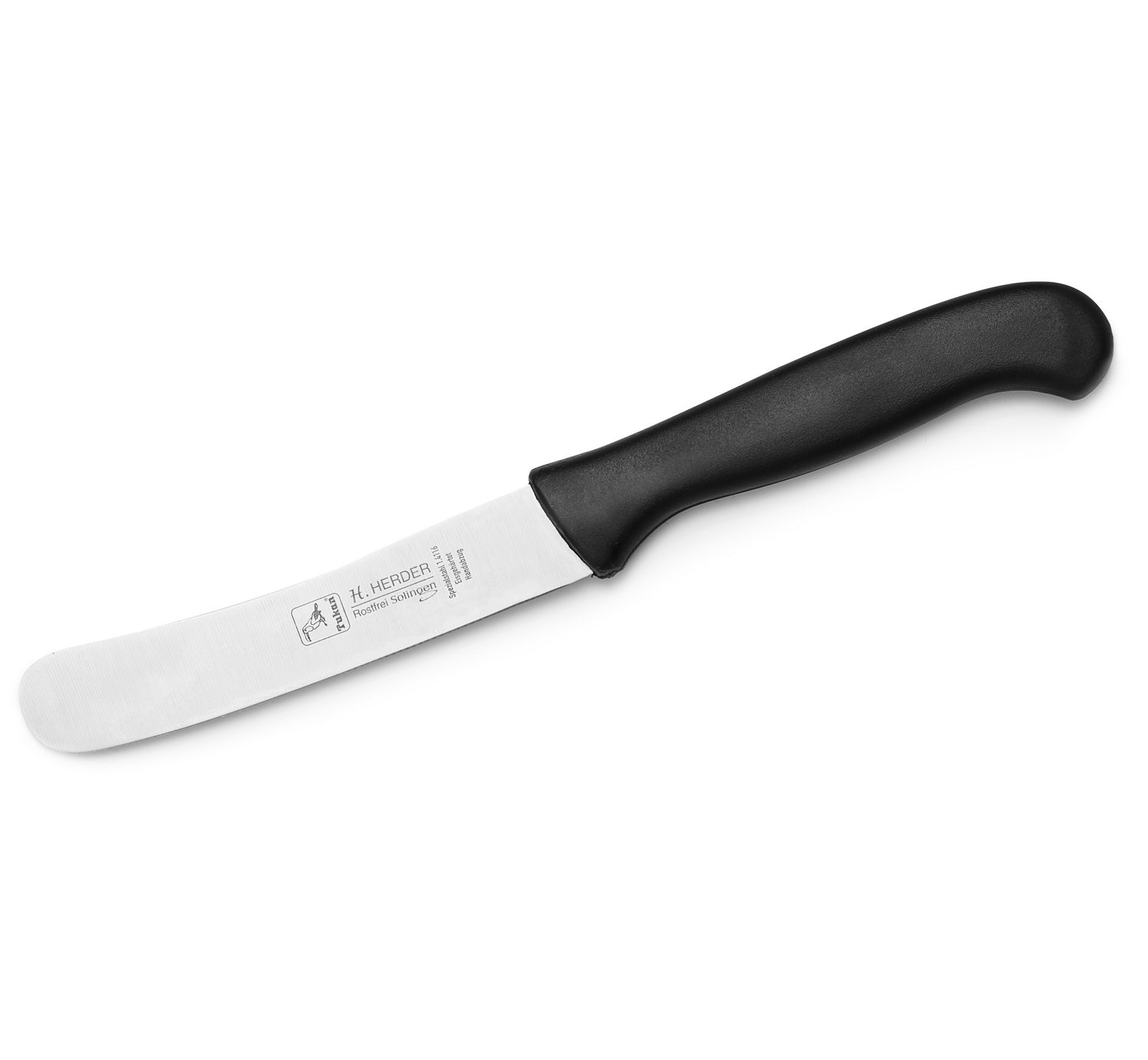 Herder Solingen Buckelsmesser Brötchenmesser schwarz rostfrei