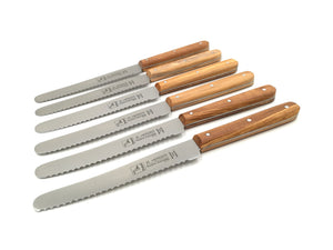 6 Solinger Brötchenmesser Frühstücksmesser Küchenmesser Solingen Tischmesser olive